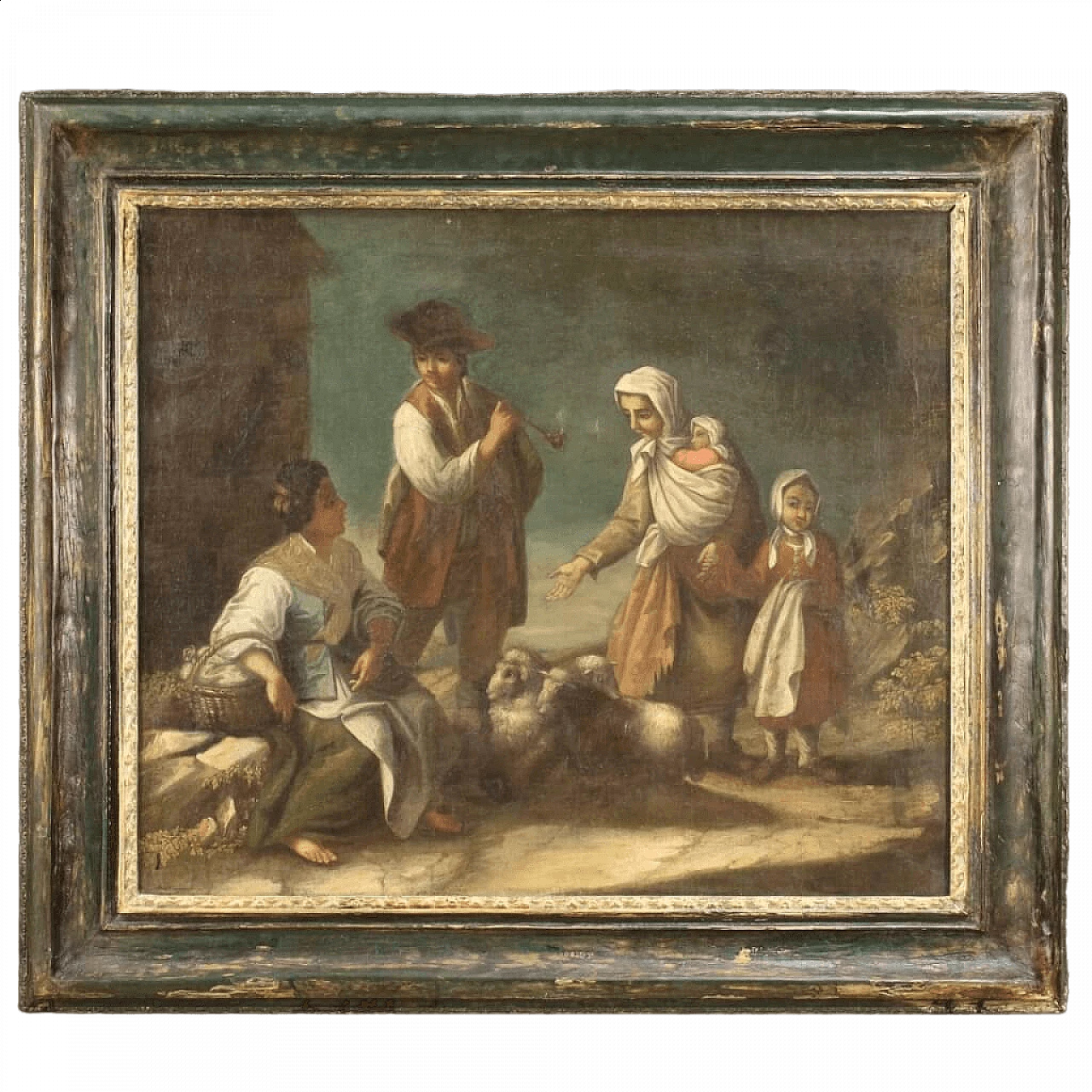 Scena popolare di genere, dipinto a olio su tela, seconda metà del '700 17