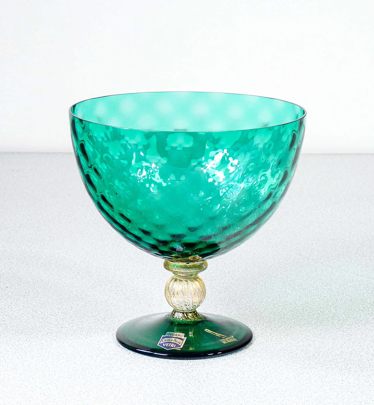 Coppa in vetro soffiato policromo di Murano di Cedenese, anni '40 1