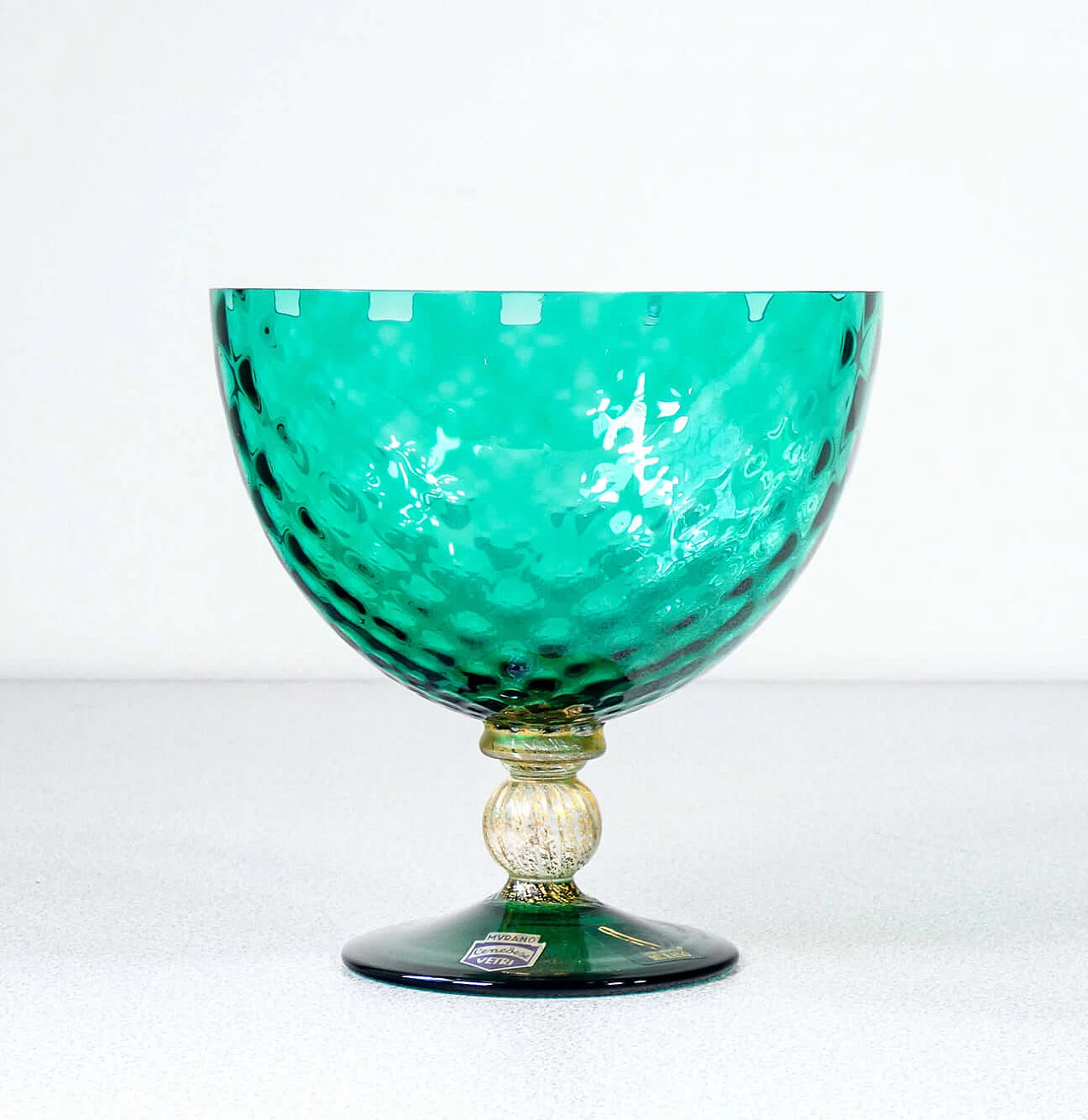 Coppa in vetro soffiato policromo di Murano di Cedenese, anni '40 2