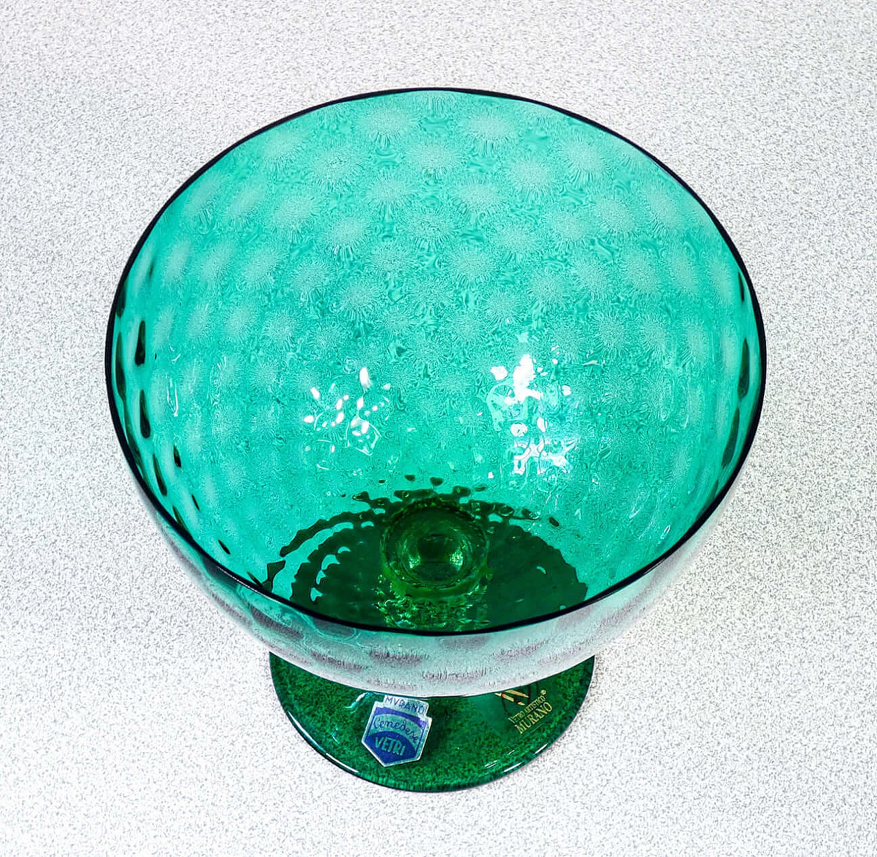 Coppa in vetro soffiato policromo di Murano di Cedenese, anni '40 3