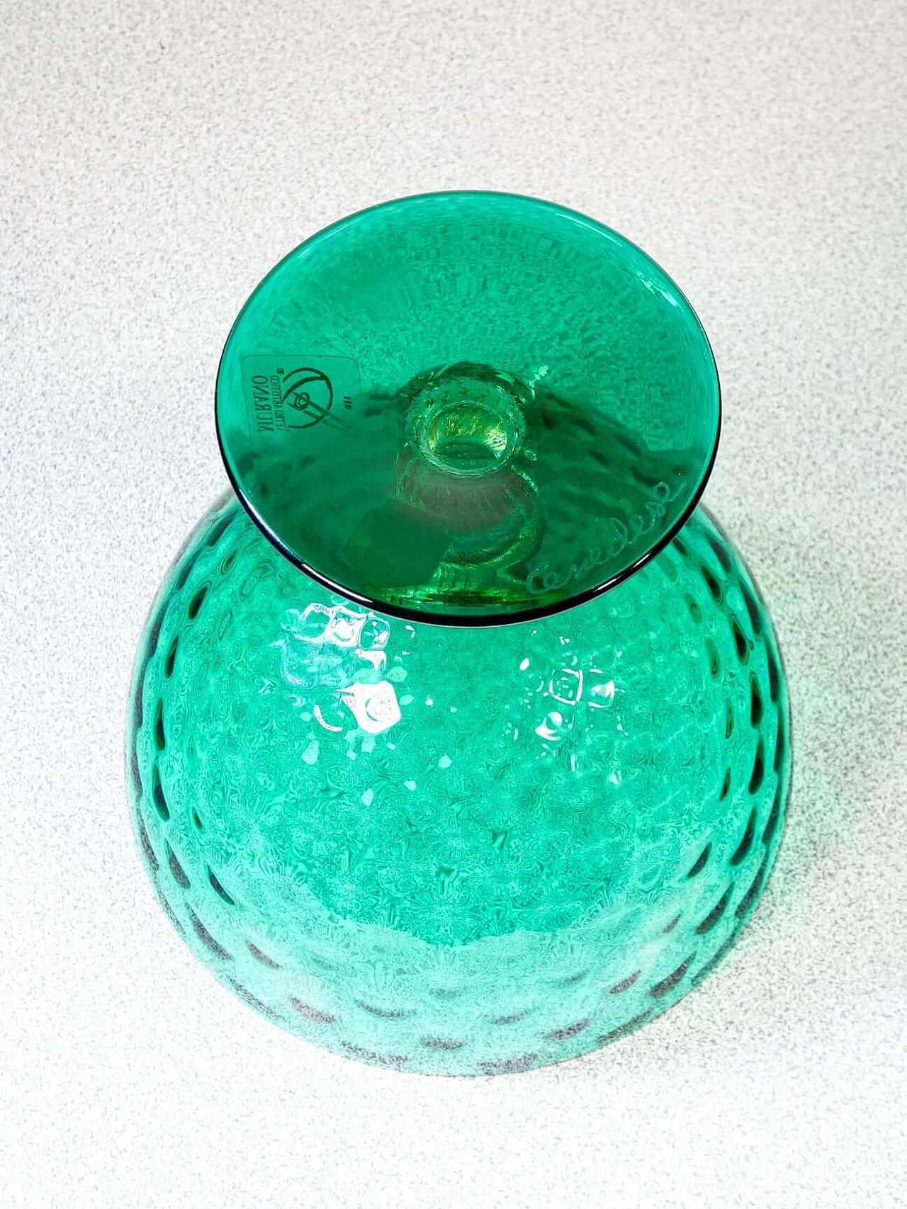 Coppa in vetro soffiato policromo di Murano di Cedenese, anni '40 5