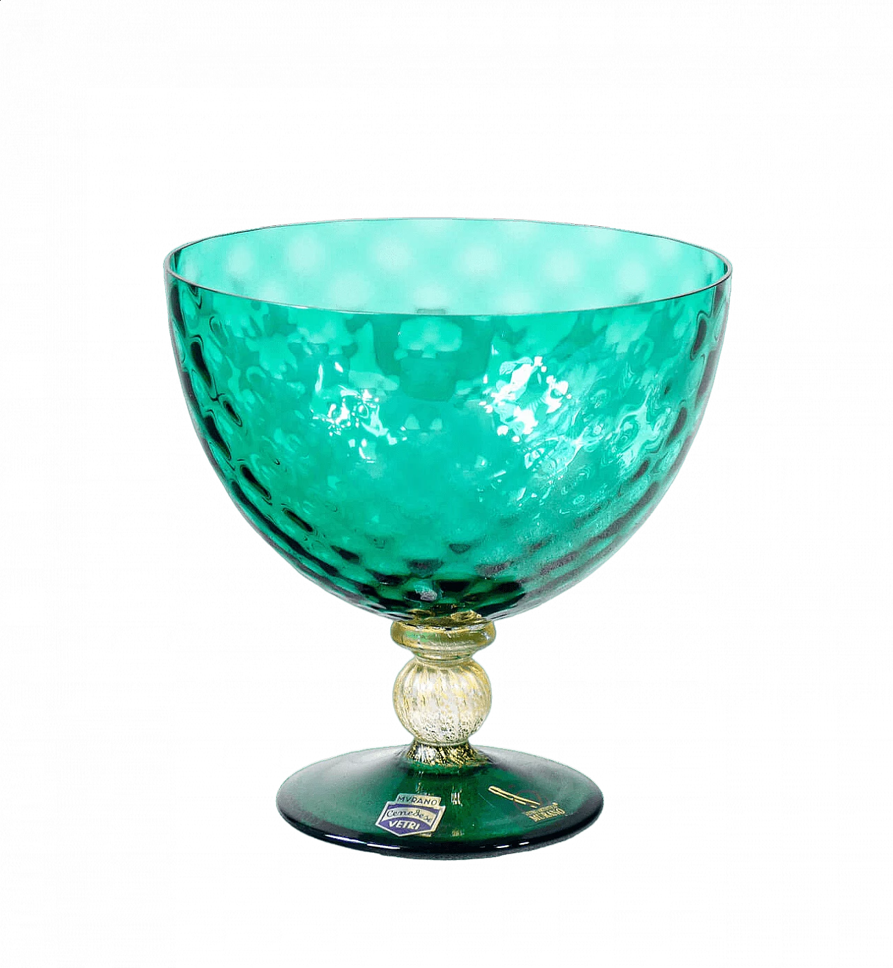 Coppa in vetro soffiato policromo di Murano di Cedenese, anni '40 7