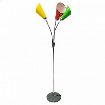 Metal and multicolored plastic floor lamp by Lidokov, 1960s