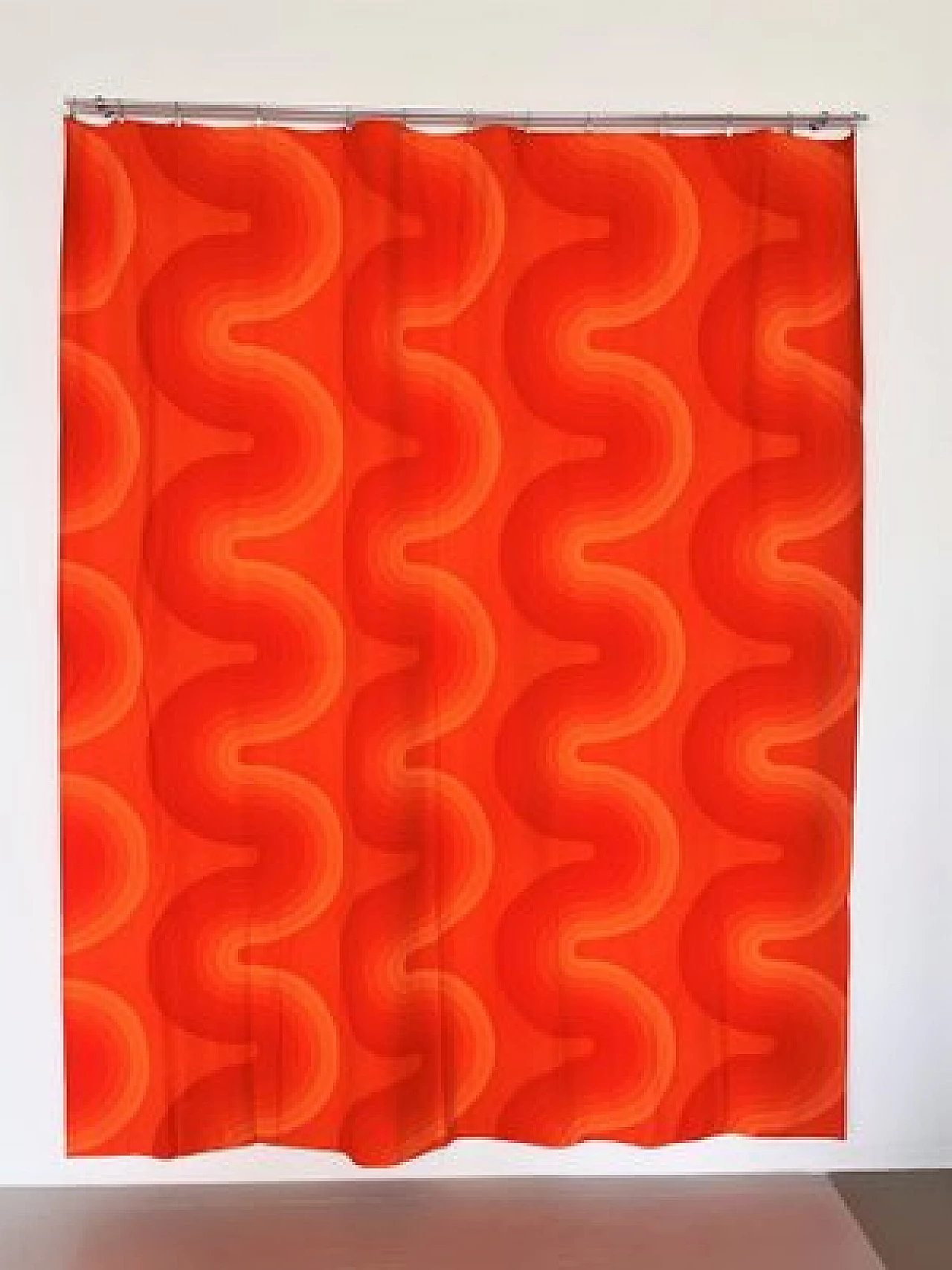 Orange patterned fabric by Verner Panton, 1970s 2