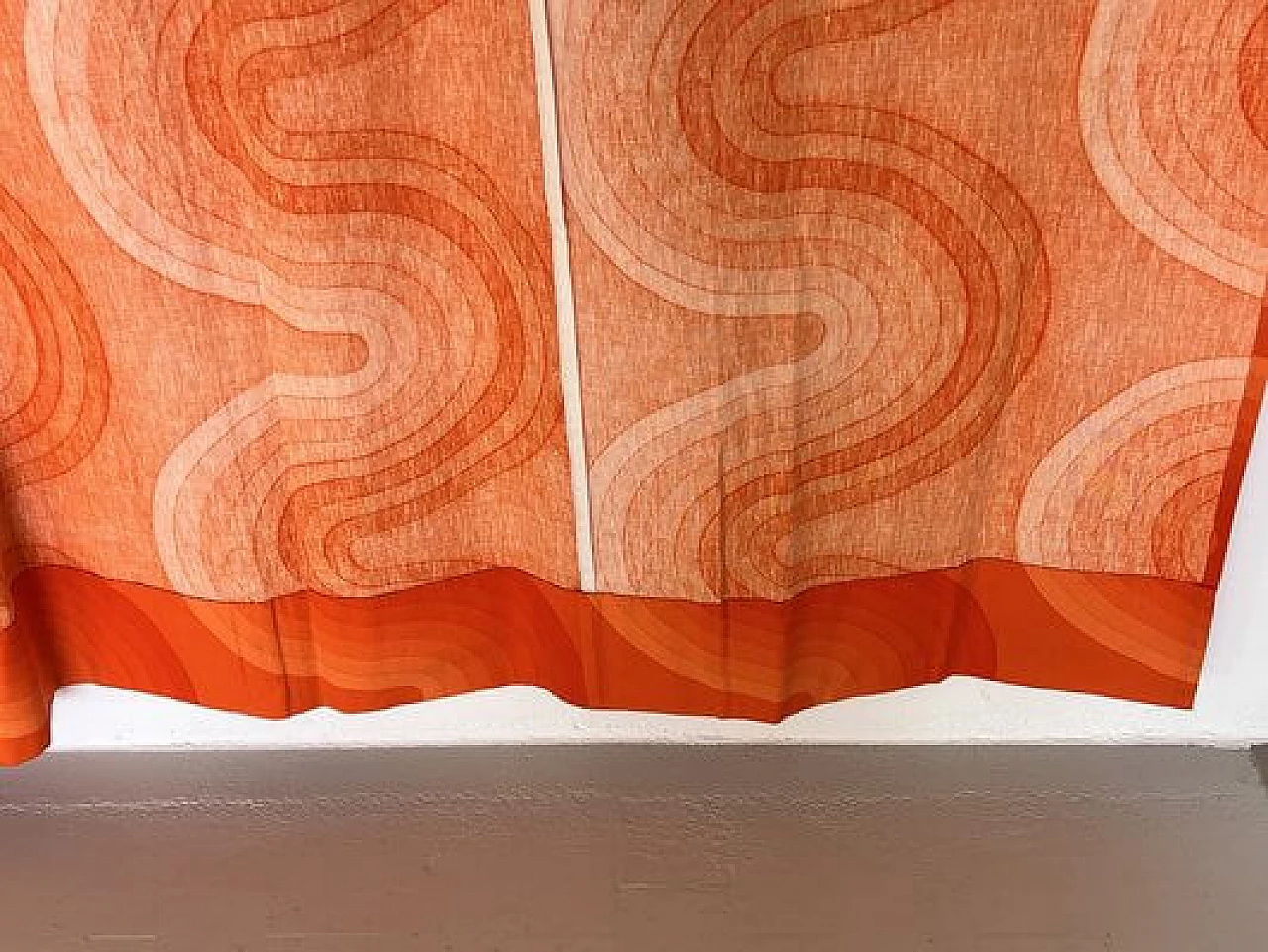 Orange patterned fabric by Verner Panton, 1970s 6