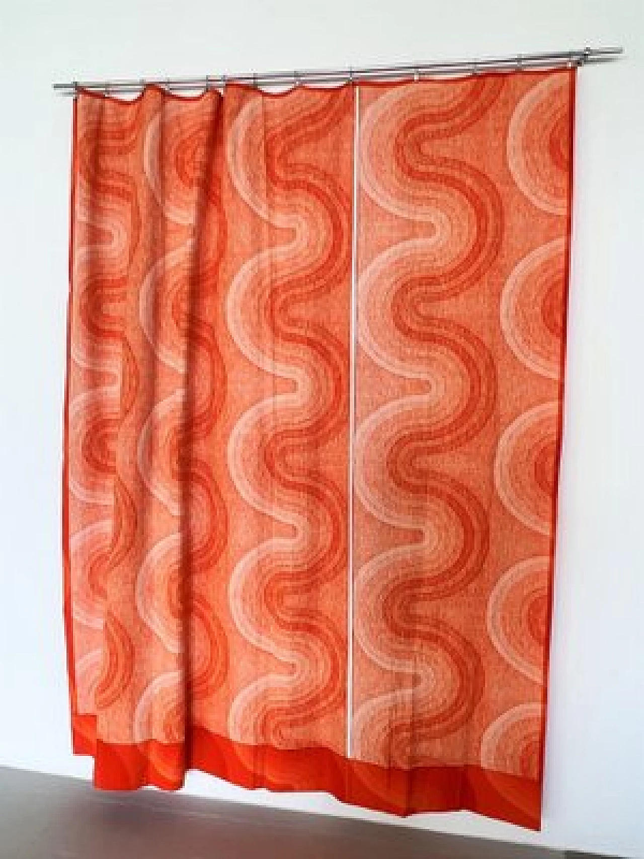 Orange patterned fabric by Verner Panton, 1970s 7