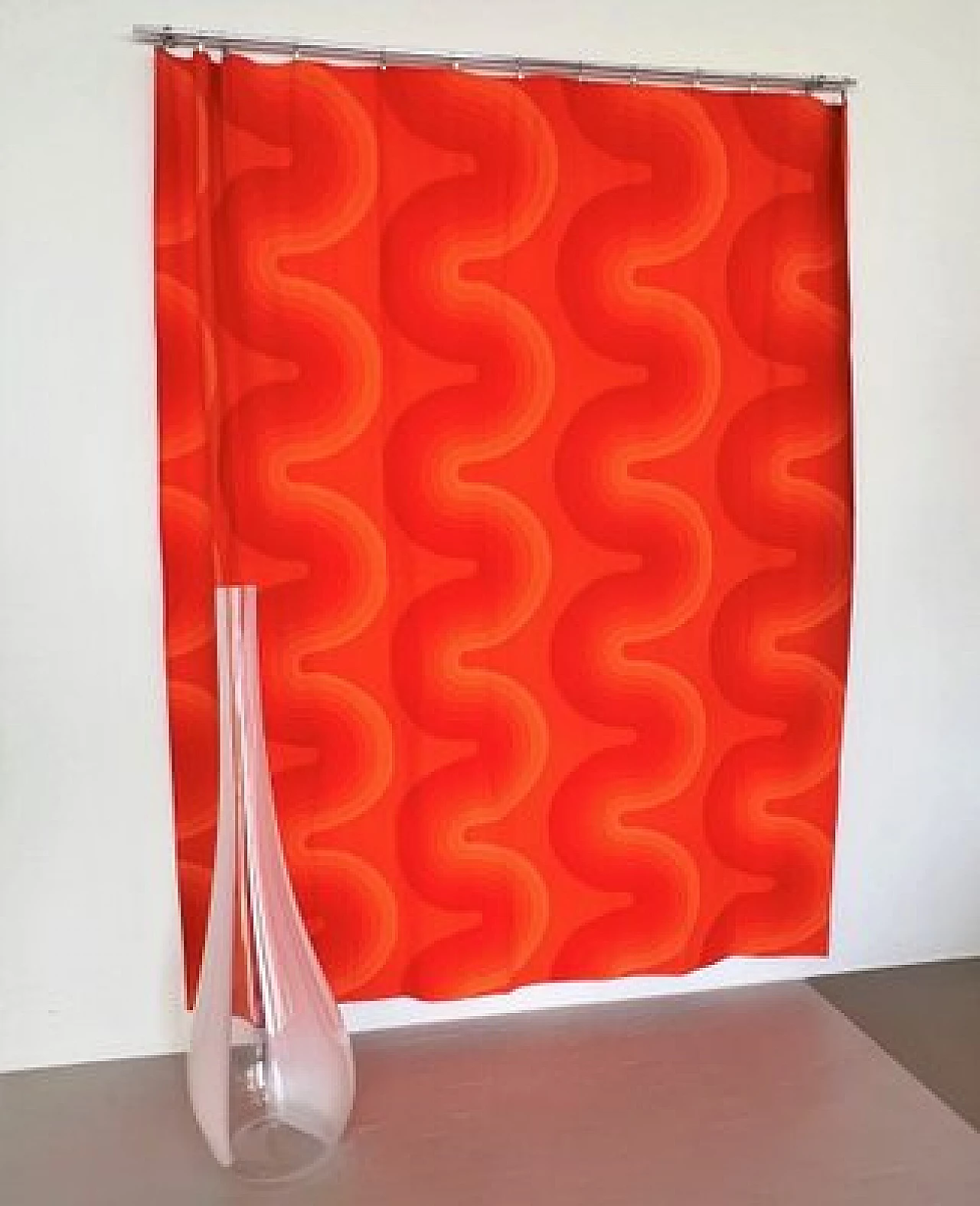 Orange patterned fabric by Verner Panton, 1970s 10