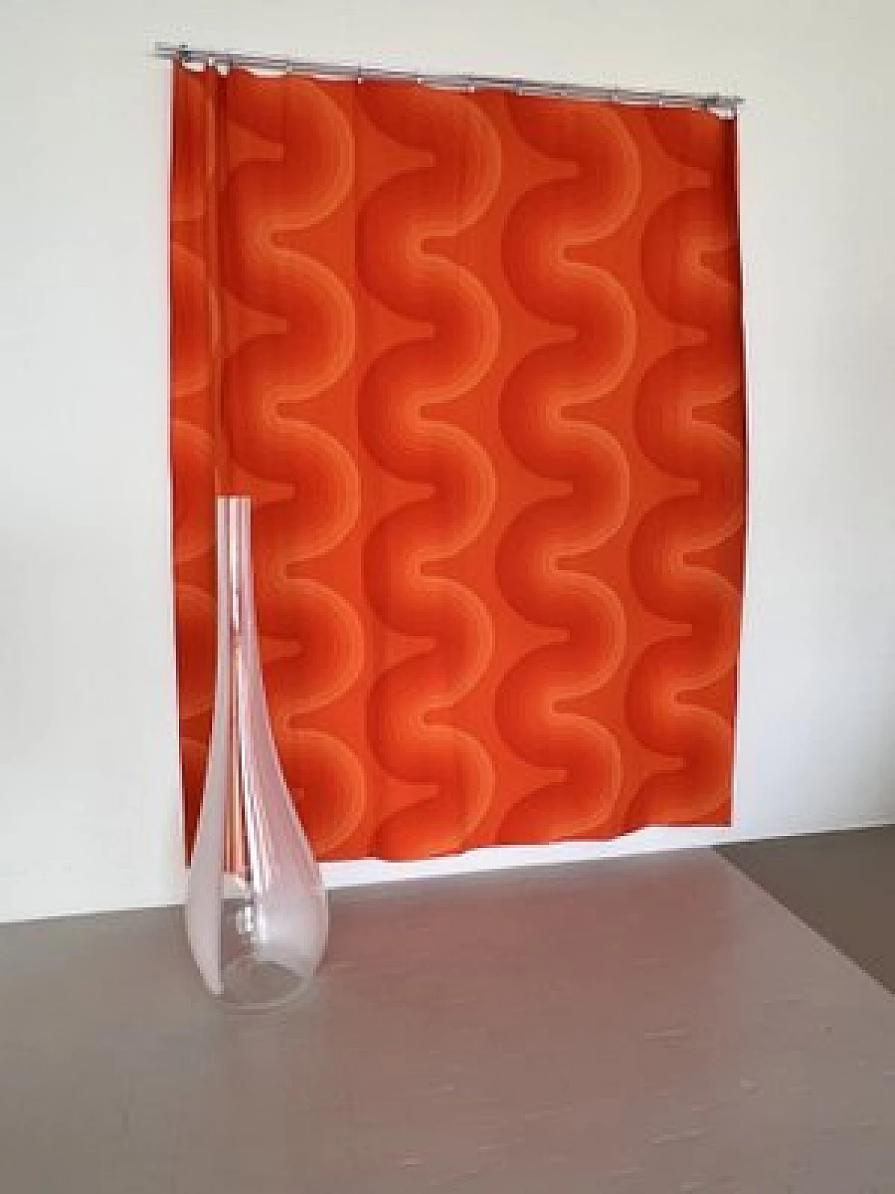 Orange patterned fabric by Verner Panton, 1970s 11