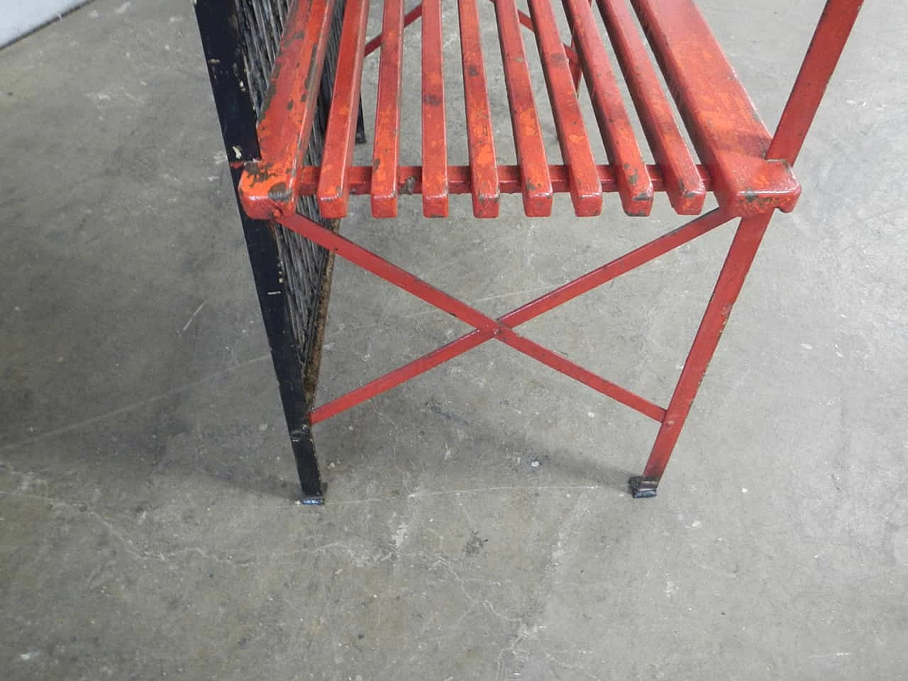 Coloured spruce bookcase with iron grill, 1950s 6