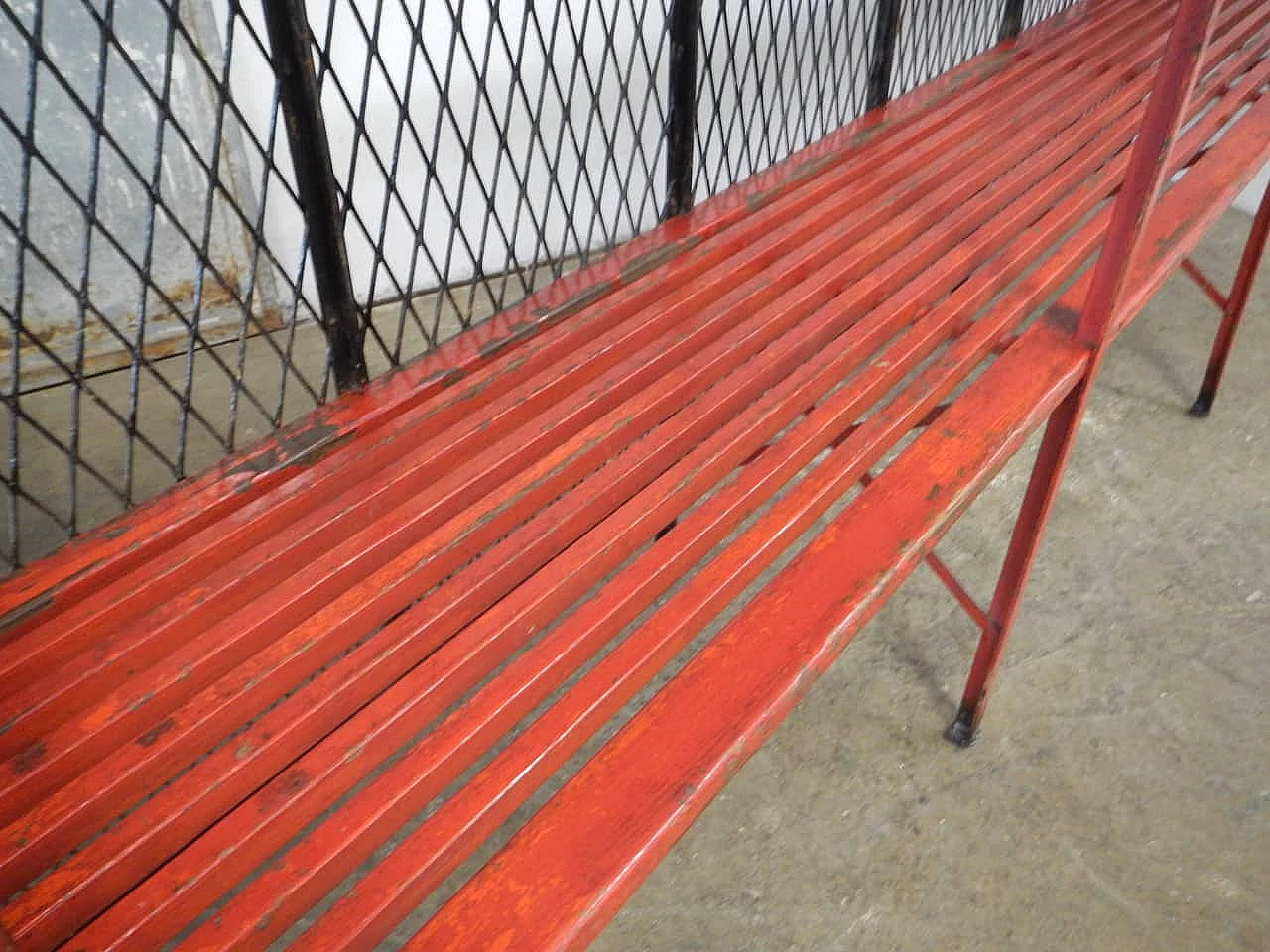 Coloured spruce bookcase with iron grill, 1950s 7