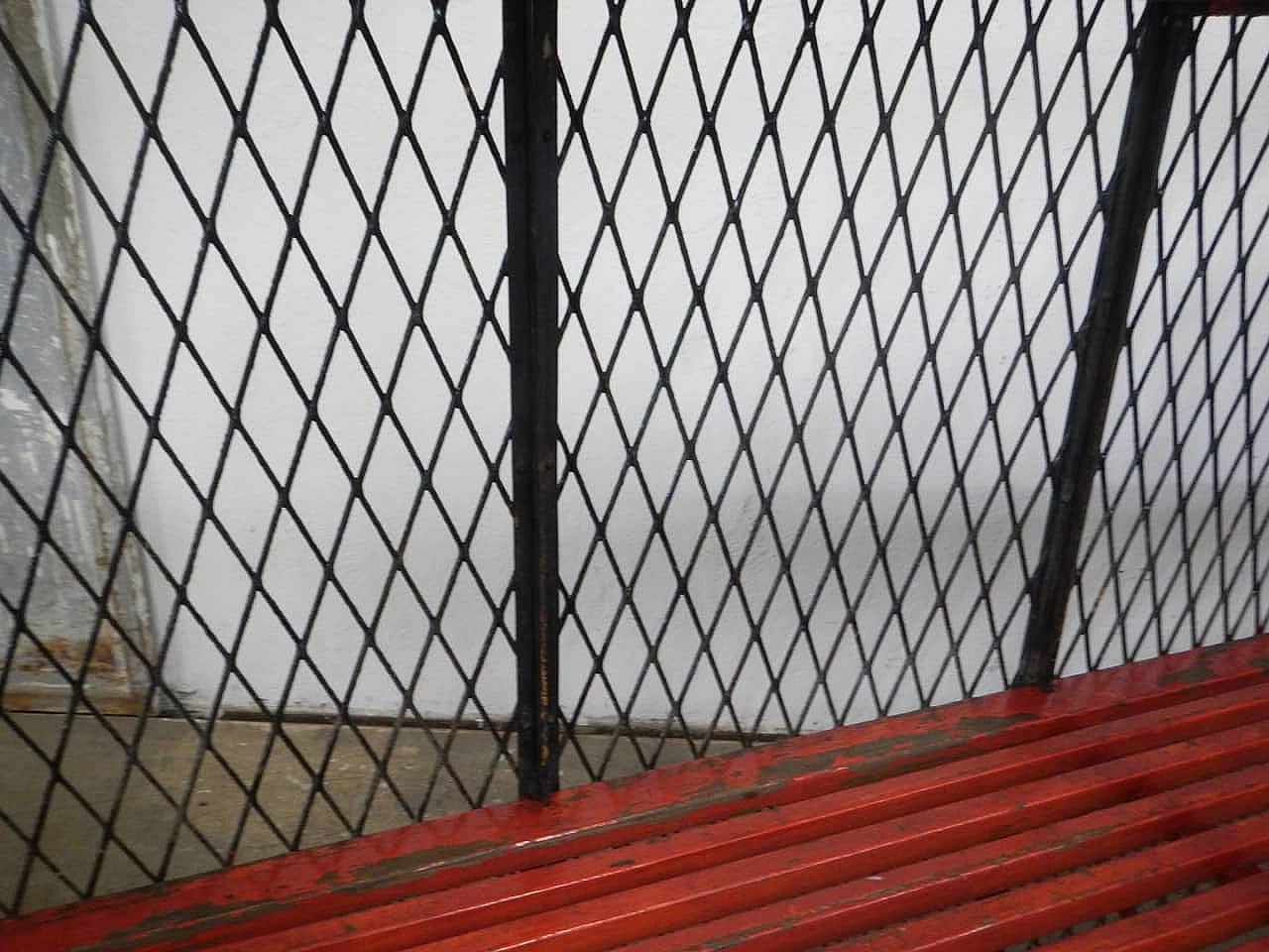 Coloured spruce bookcase with iron grill, 1950s 8
