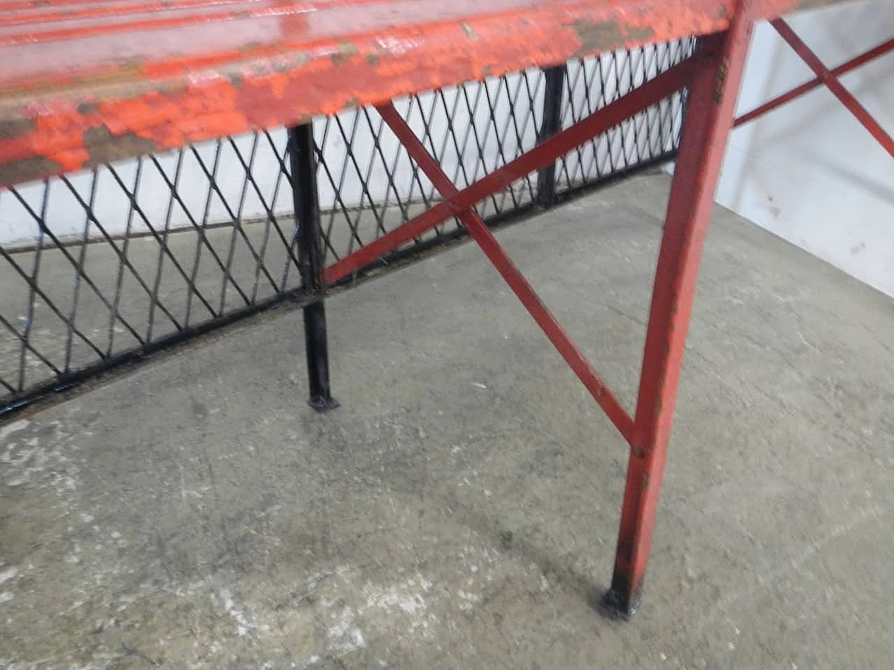Coloured spruce bookcase with iron grill, 1950s 9