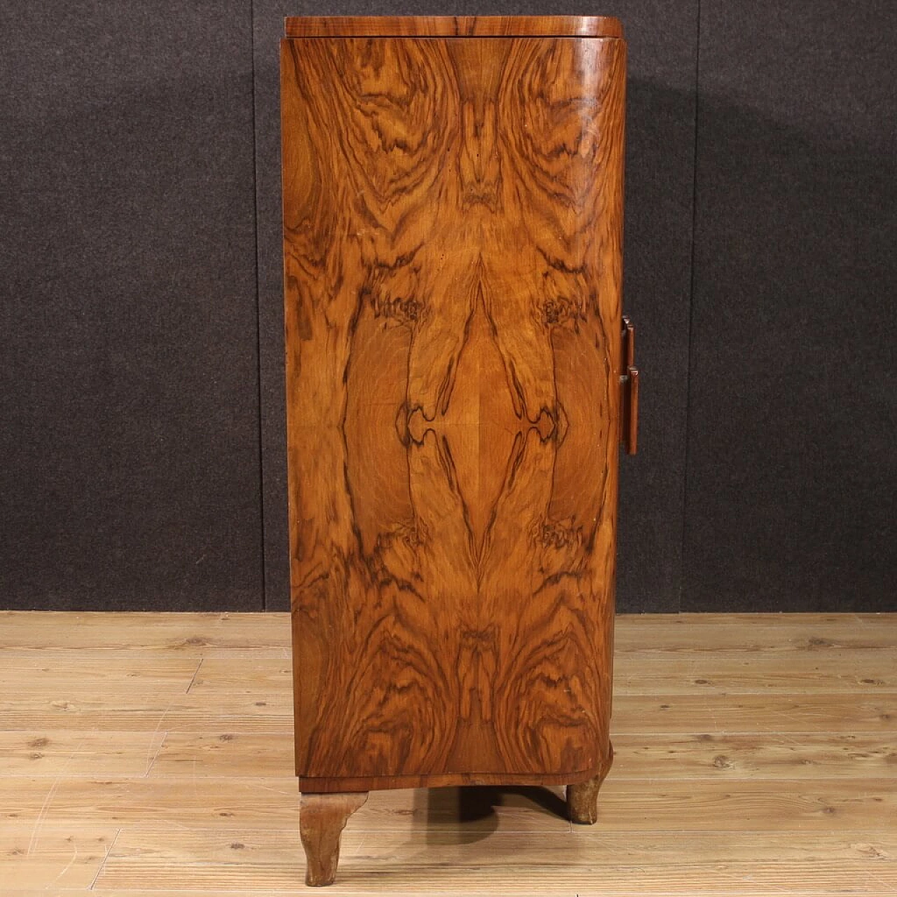 Walnut and briarwood bar cabinet in Art Deco style, 1950s 11