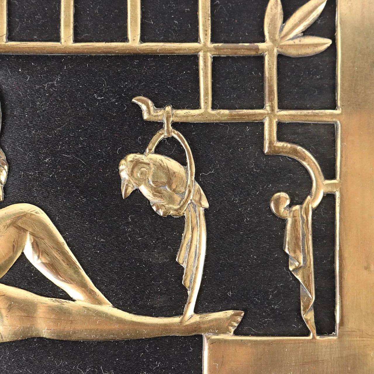 Scatola Art Decò in bronzo e tessuto, anni '20 6