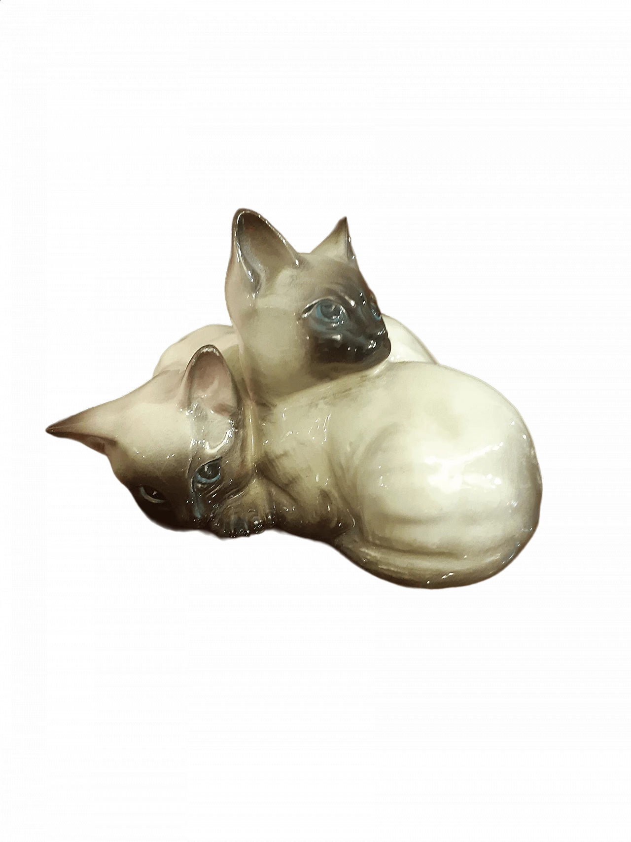 Scultura di due cuccioli di gatto siamese in porcellana di Beswick 4