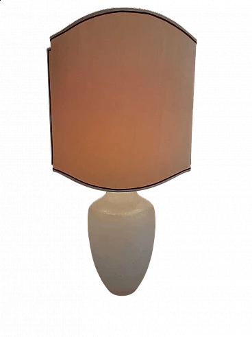 Lampada da tavolo con base in vetro bianca Scavo di Seguso, anni '70