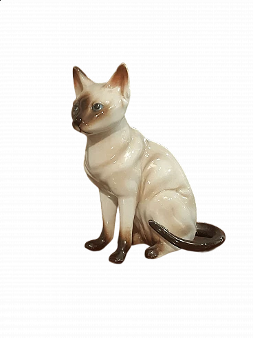 Gatto Siamese in porcellana inglese, anni '40