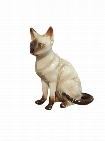 English porcelain Siamese cat, 1940s