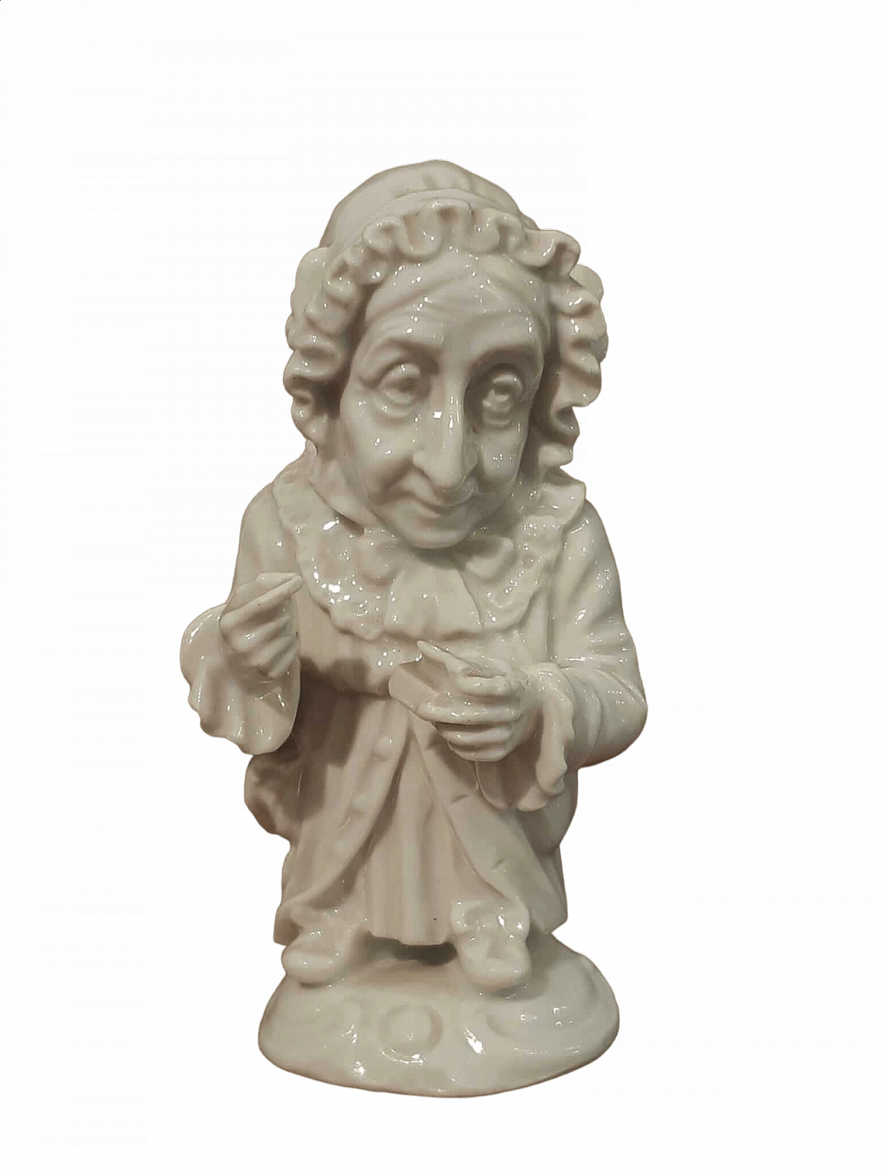 Capodimonte porcelain Caramogio old woman sculpture, early 20th century 8
