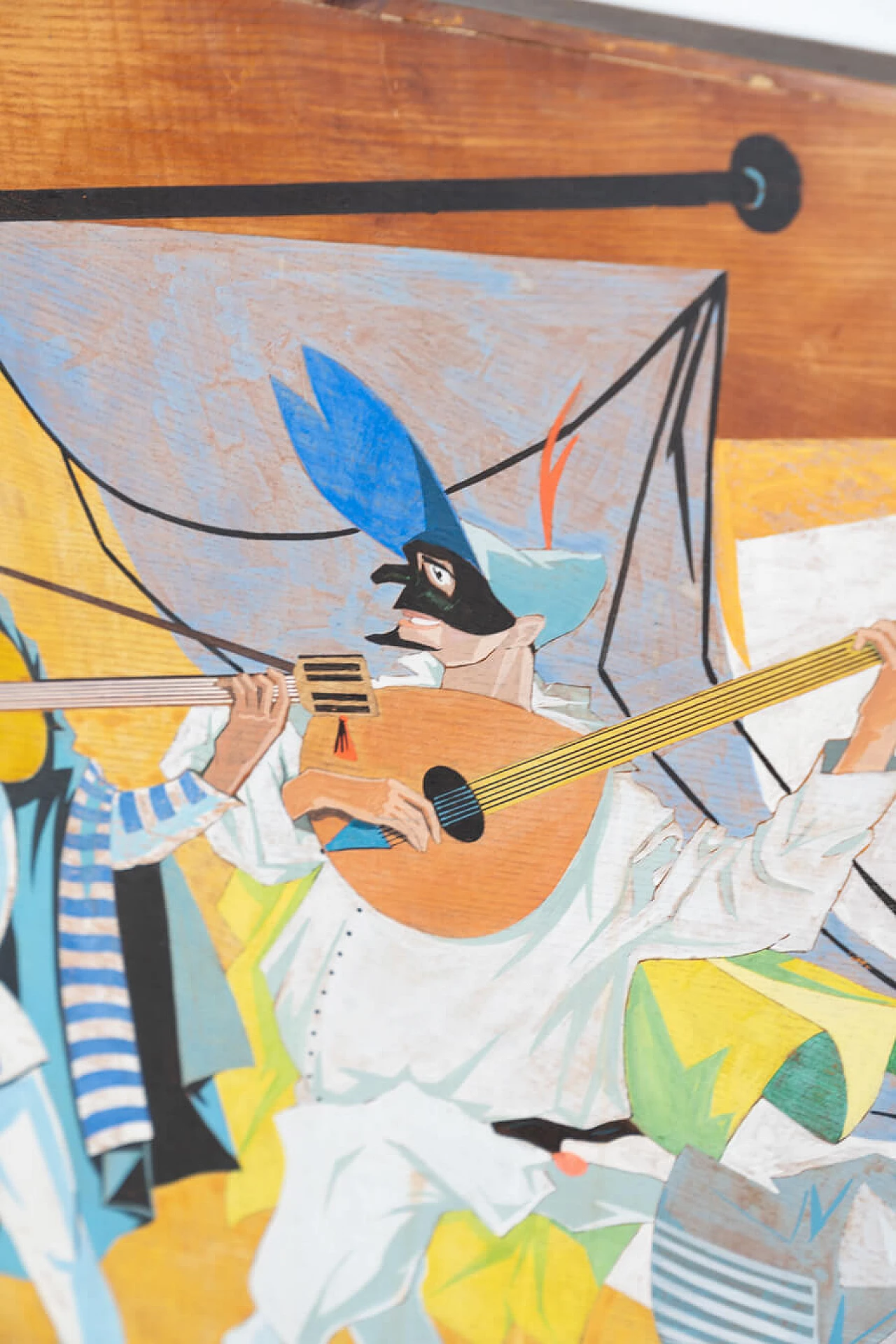 Menossi, Carnevale Napoletano, dipinto su legno, anni '70 4