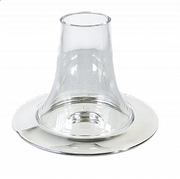 Portacandele in sheffield e vetro, fine '900