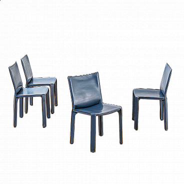 4 Cab chairs by Mario Bellini for Cassina, 1970s