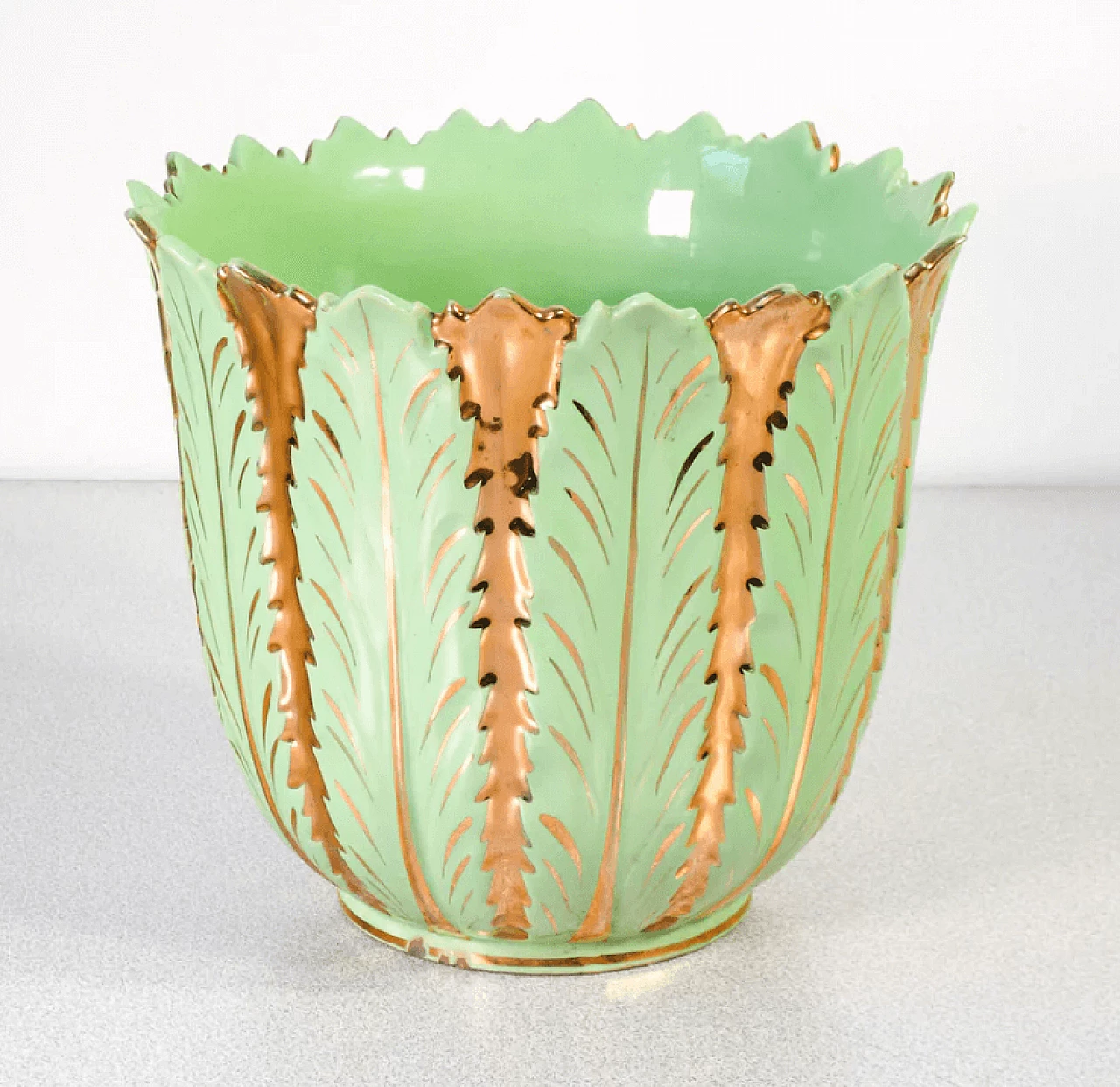 Vaso in ceramica smaltata e dorata di La Colonnata, anni '50 1