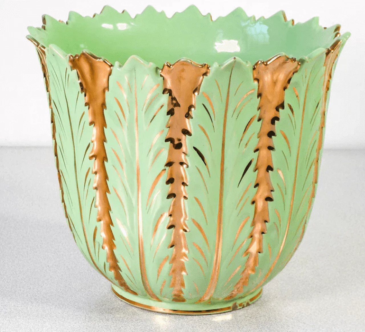 Vaso in ceramica smaltata e dorata di La Colonnata, anni '50 2