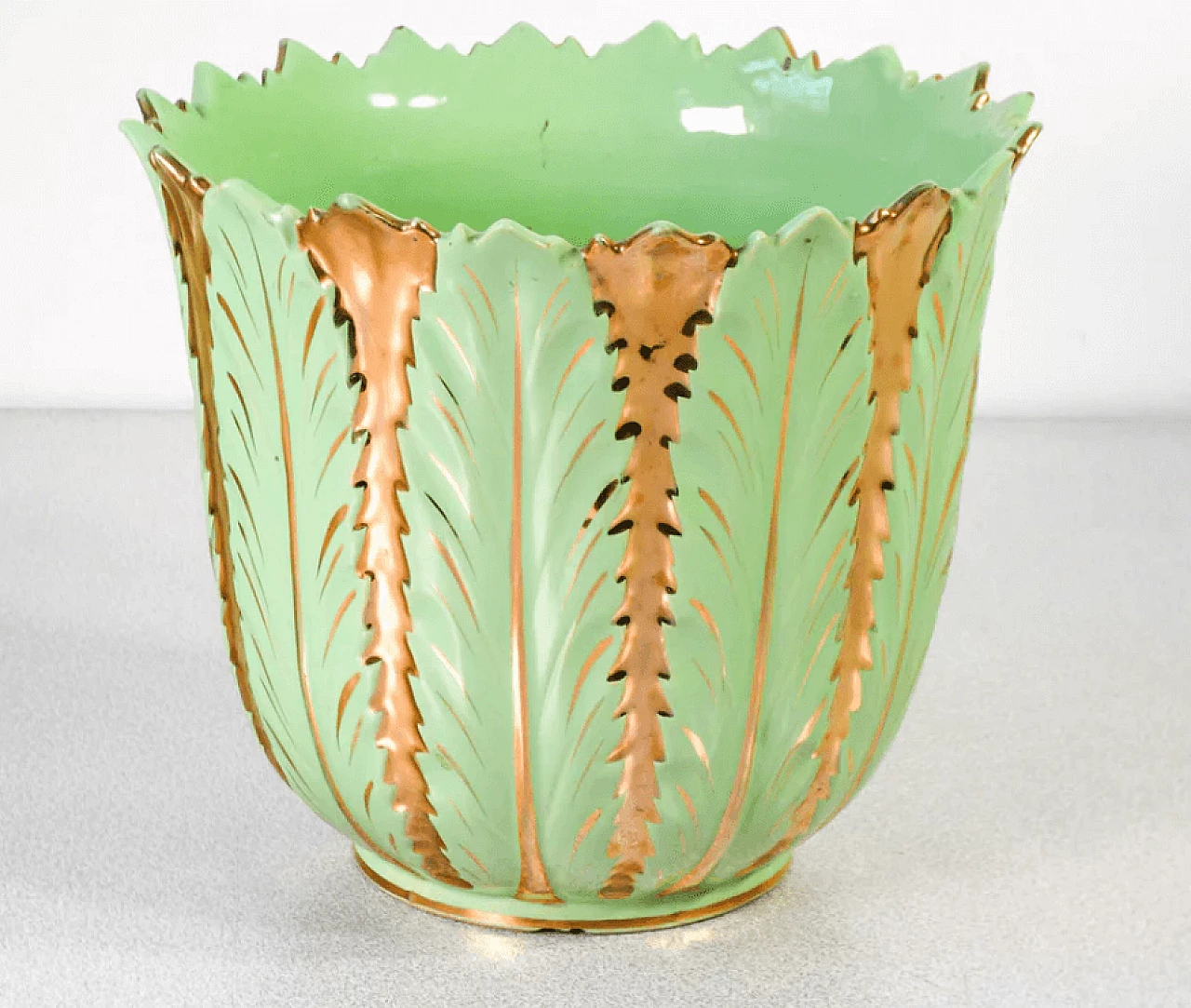 Vaso in ceramica smaltata e dorata di La Colonnata, anni '50 3