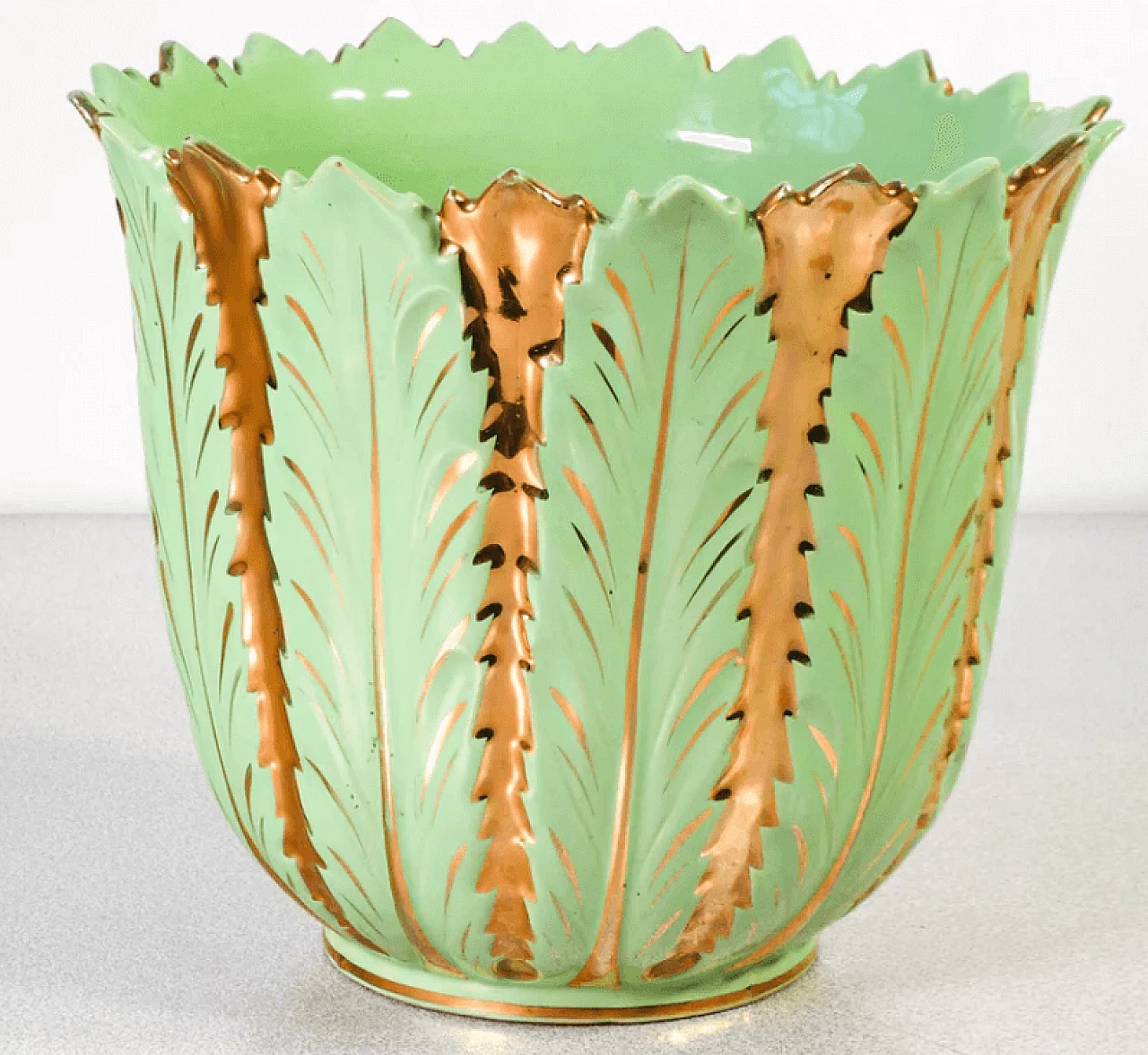 Vaso in ceramica smaltata e dorata di La Colonnata, anni '50 4