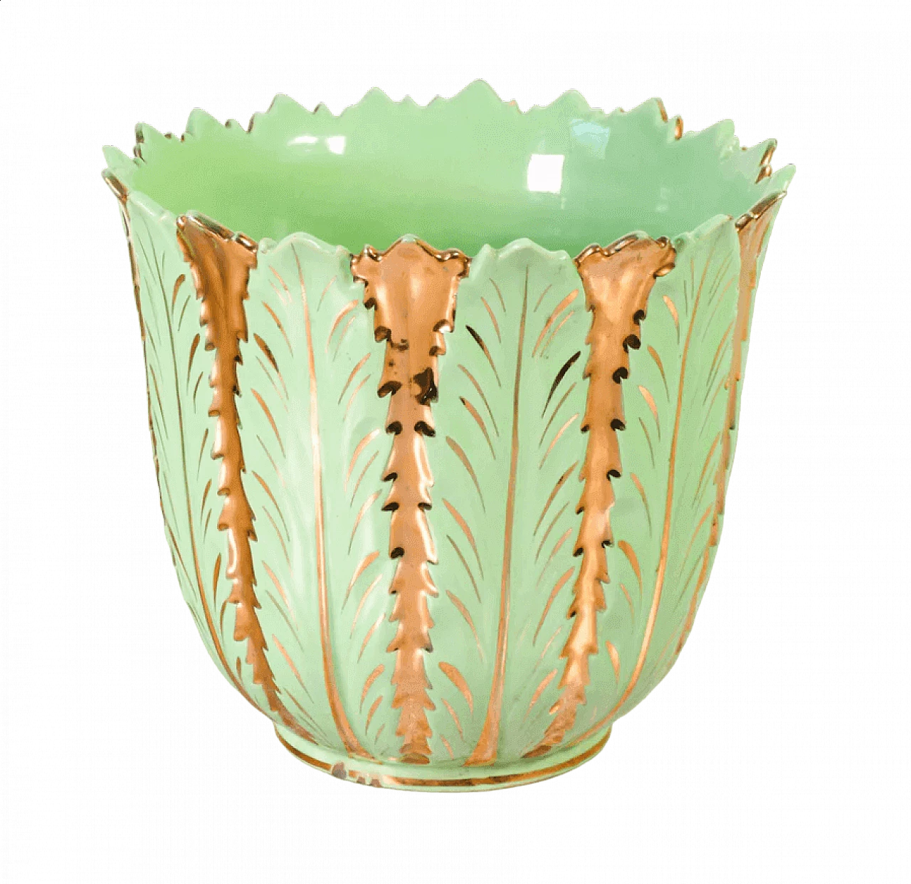 Vaso in ceramica smaltata e dorata di La Colonnata, anni '50 8