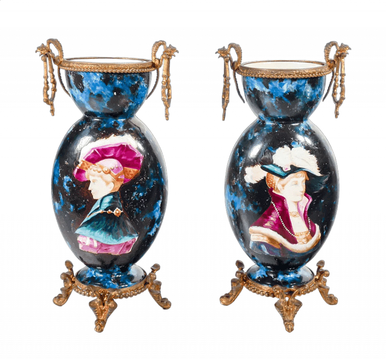 Pair of ceramic vases with bronze details, second half of the 19th century 10