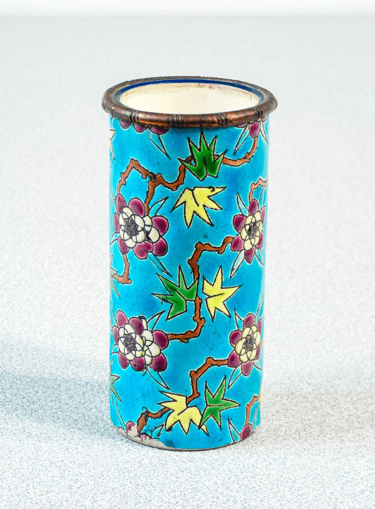 Pair of ceramic and enamel jars by Emaux de Longwy, late 19th century 8