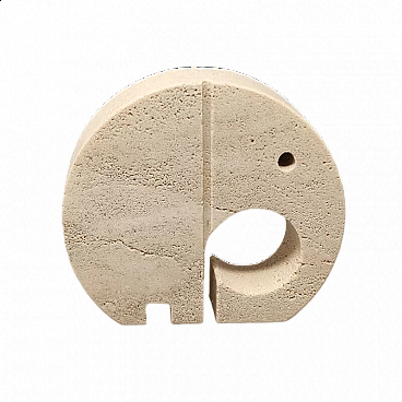 Travertine elephant sculpture by Enzo Mari for Fratelli Mannelli, 1970s
