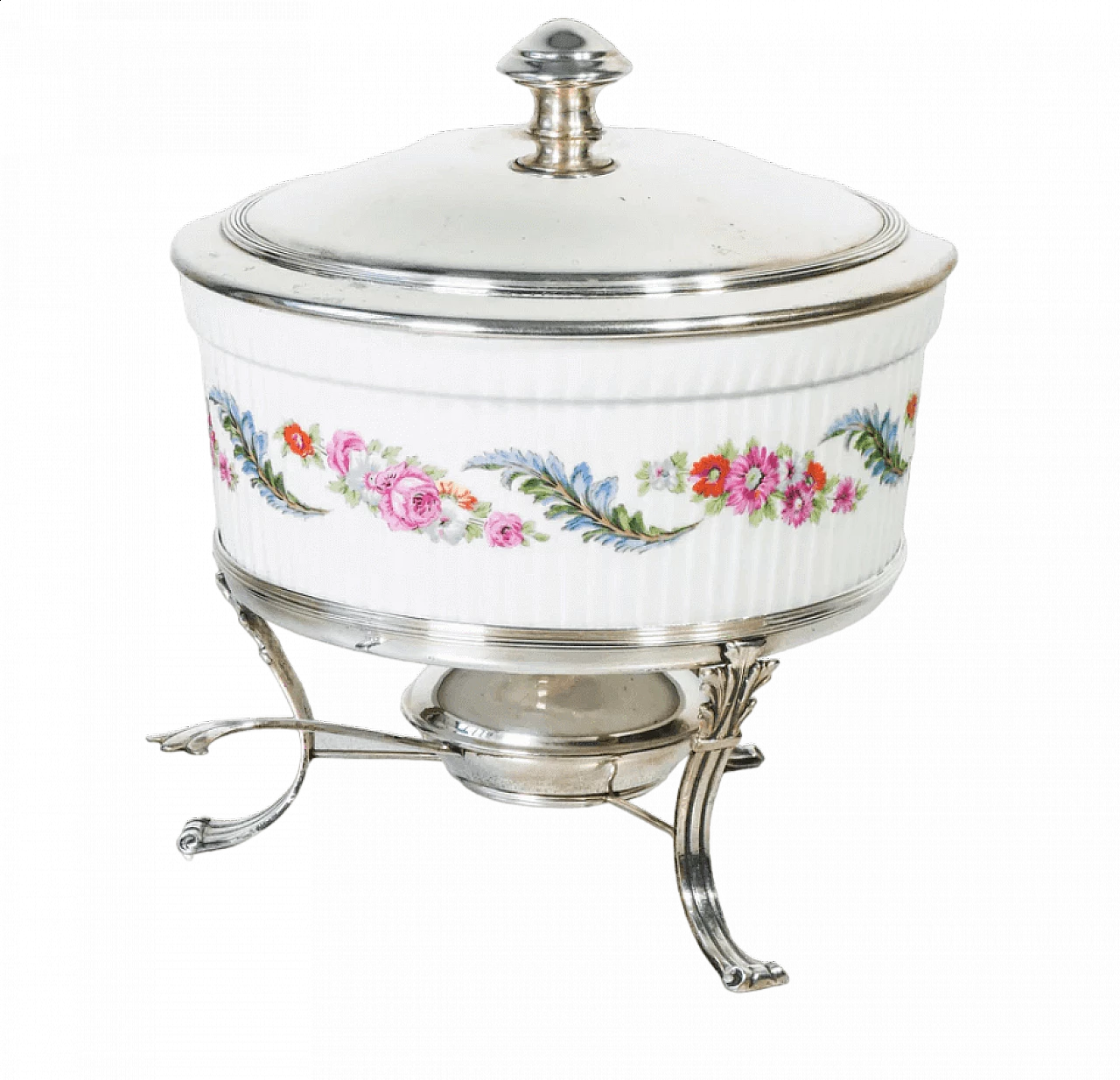 Silver food warmer with porcelain container by CESA Alessandria, mid-19th century 11