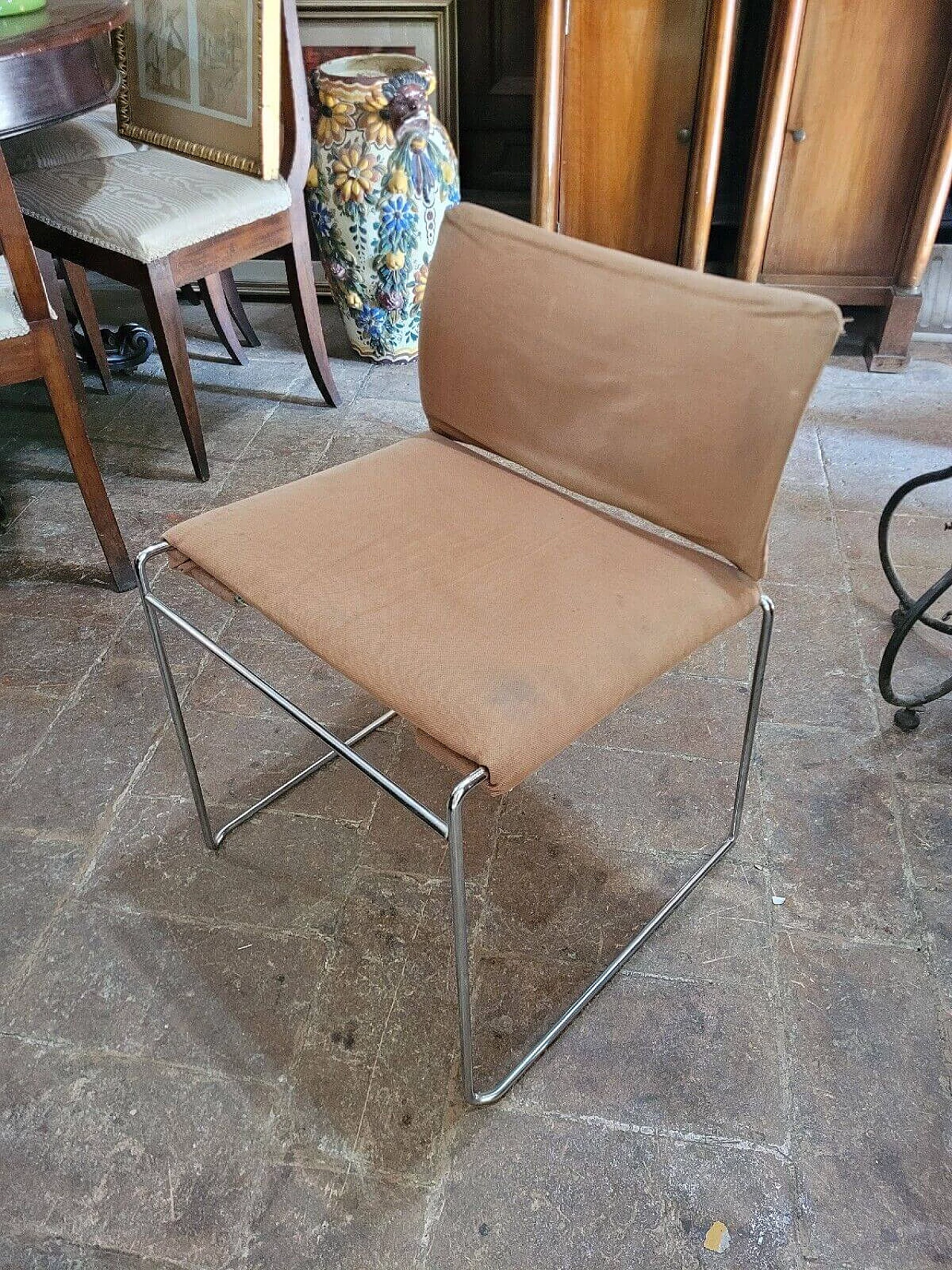 8 metal and fabric chairs by Kazuhide Takahama for Simon Gavina, 1970s 6