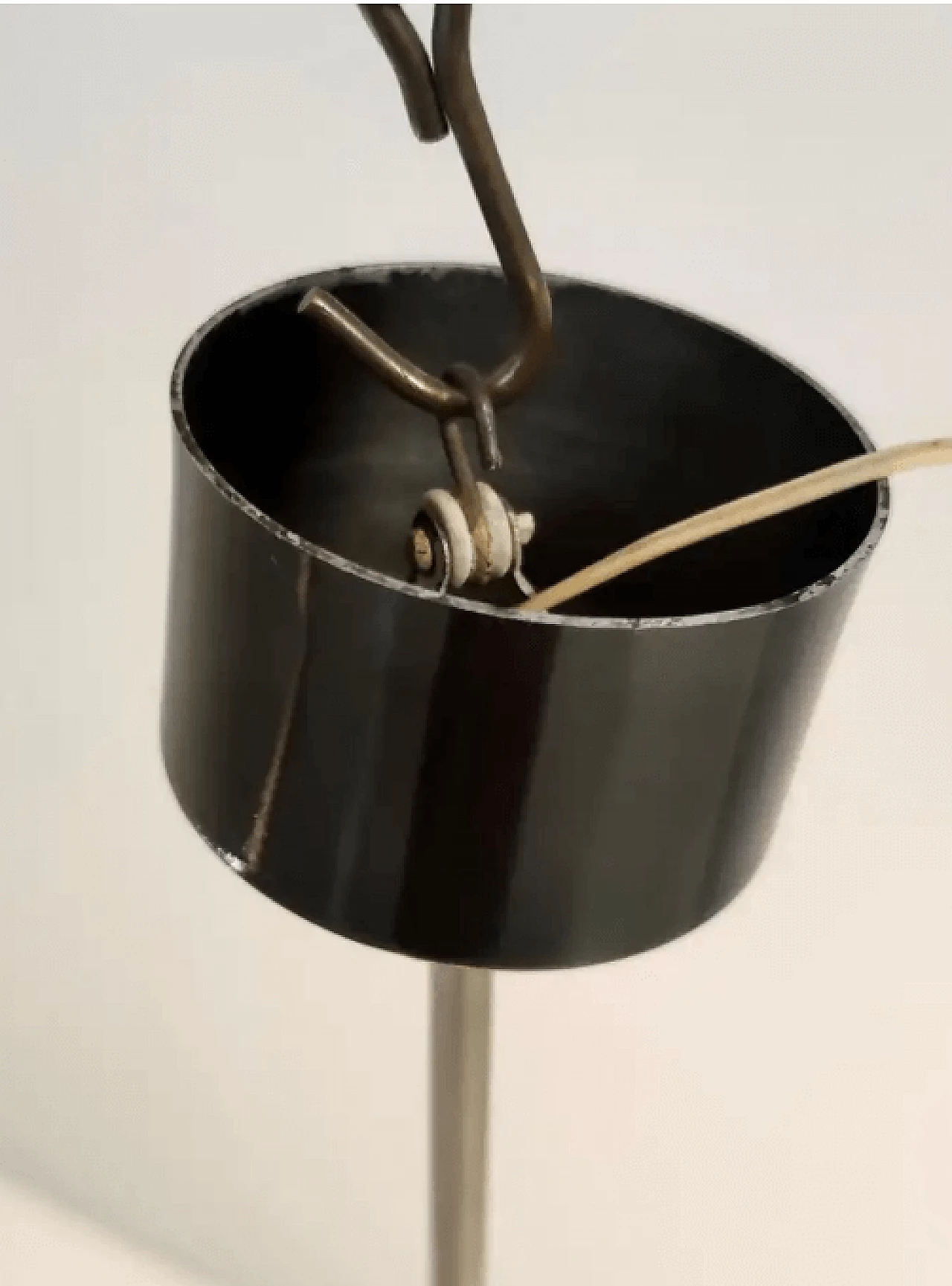 Opal glass and chrome-plated brass pendant by Stilnovo, 1960s 6