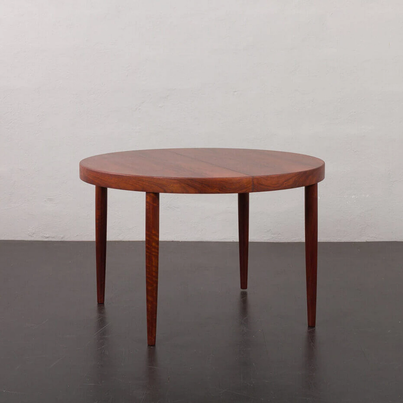 Danish rosewood extending round table by Kai Kristiansen, 1960s 4