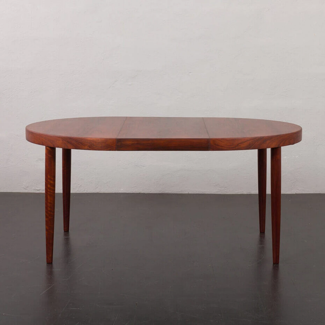 Danish rosewood extending round table by Kai Kristiansen, 1960s 6