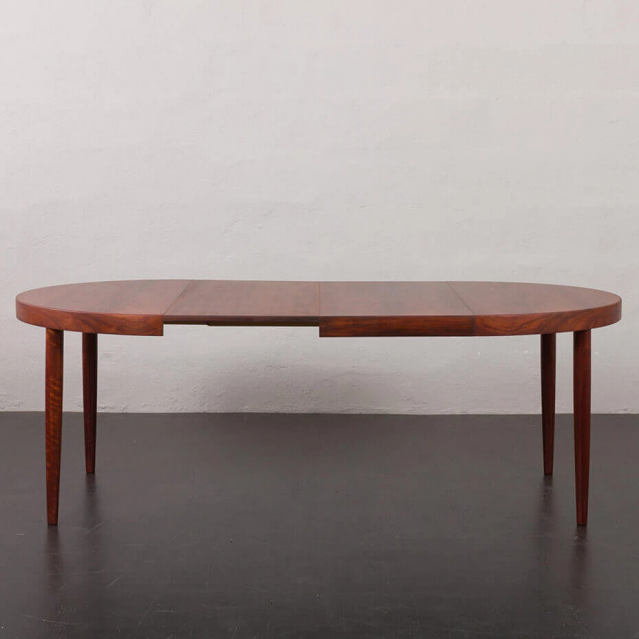 Danish rosewood extending round table by Kai Kristiansen, 1960s 7