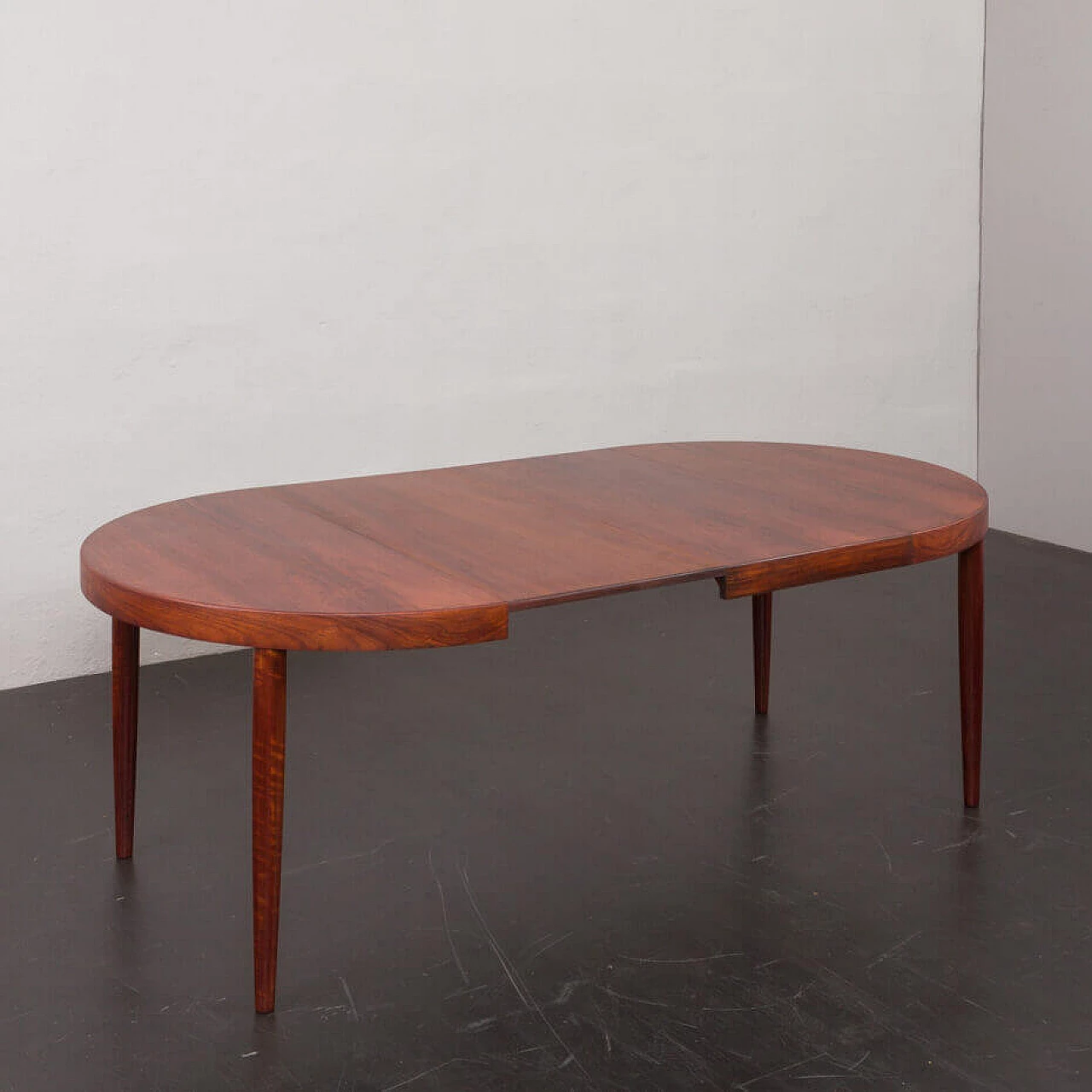 Danish rosewood extending round table by Kai Kristiansen, 1960s 8