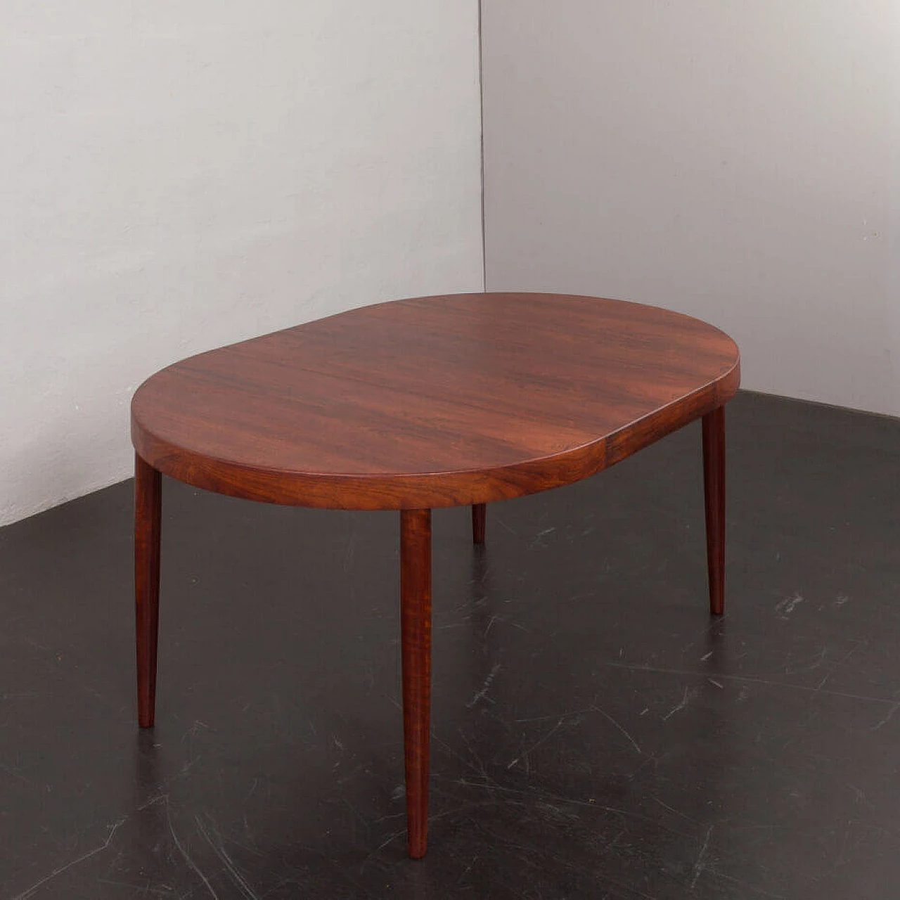 Danish rosewood extending round table by Kai Kristiansen, 1960s 11