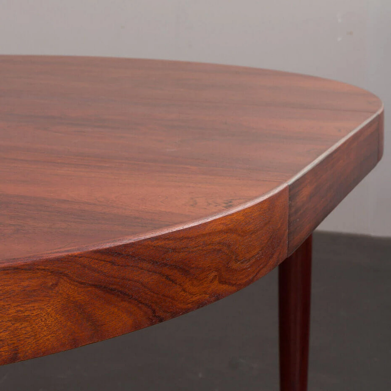 Danish rosewood extending round table by Kai Kristiansen, 1960s 12