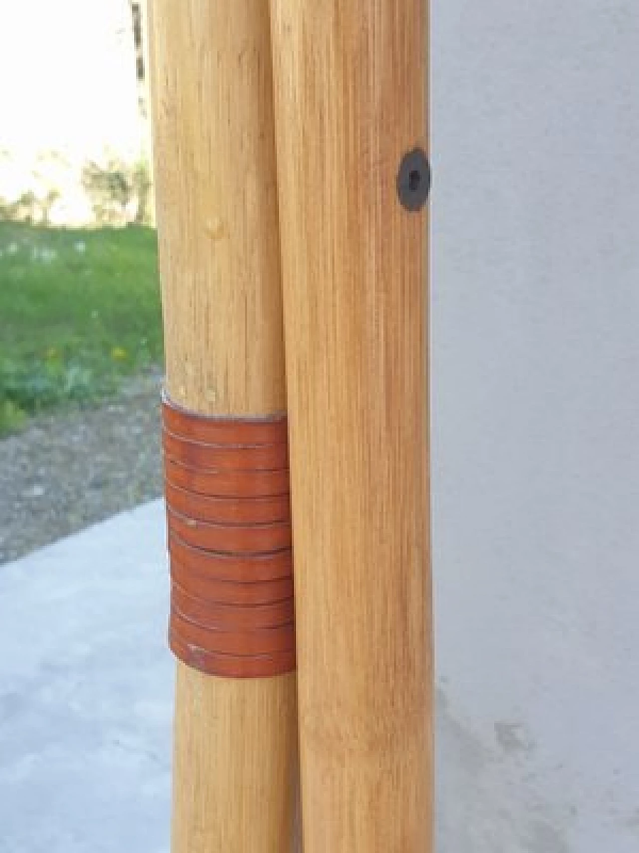 Specchio da terra in bambù, anni '70 6