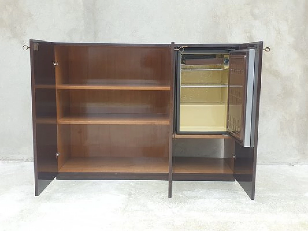 Bar cabinet with refrigerator and display case by Dino Cavalli for Trentic, 1960s 9