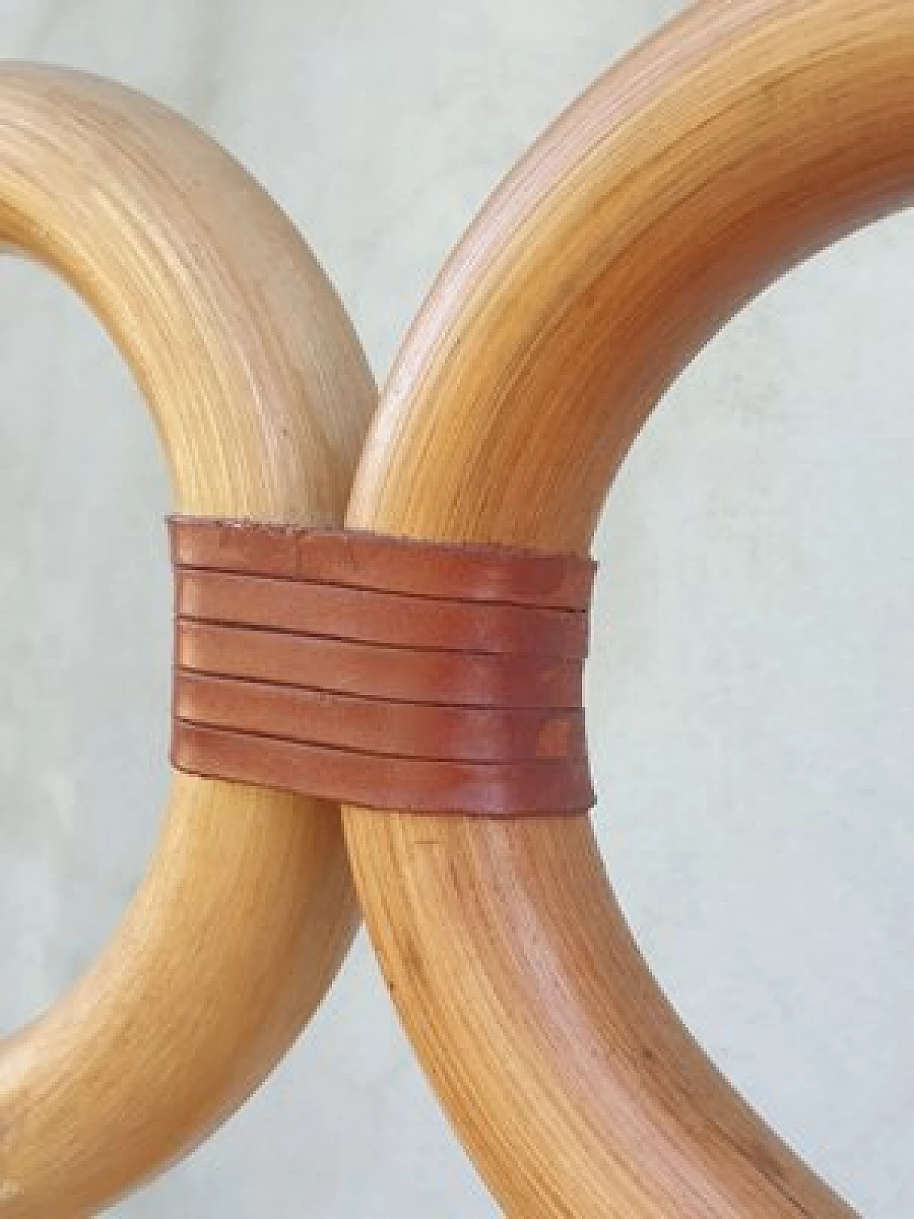 Specchio da terra in bambù, anni '70 21