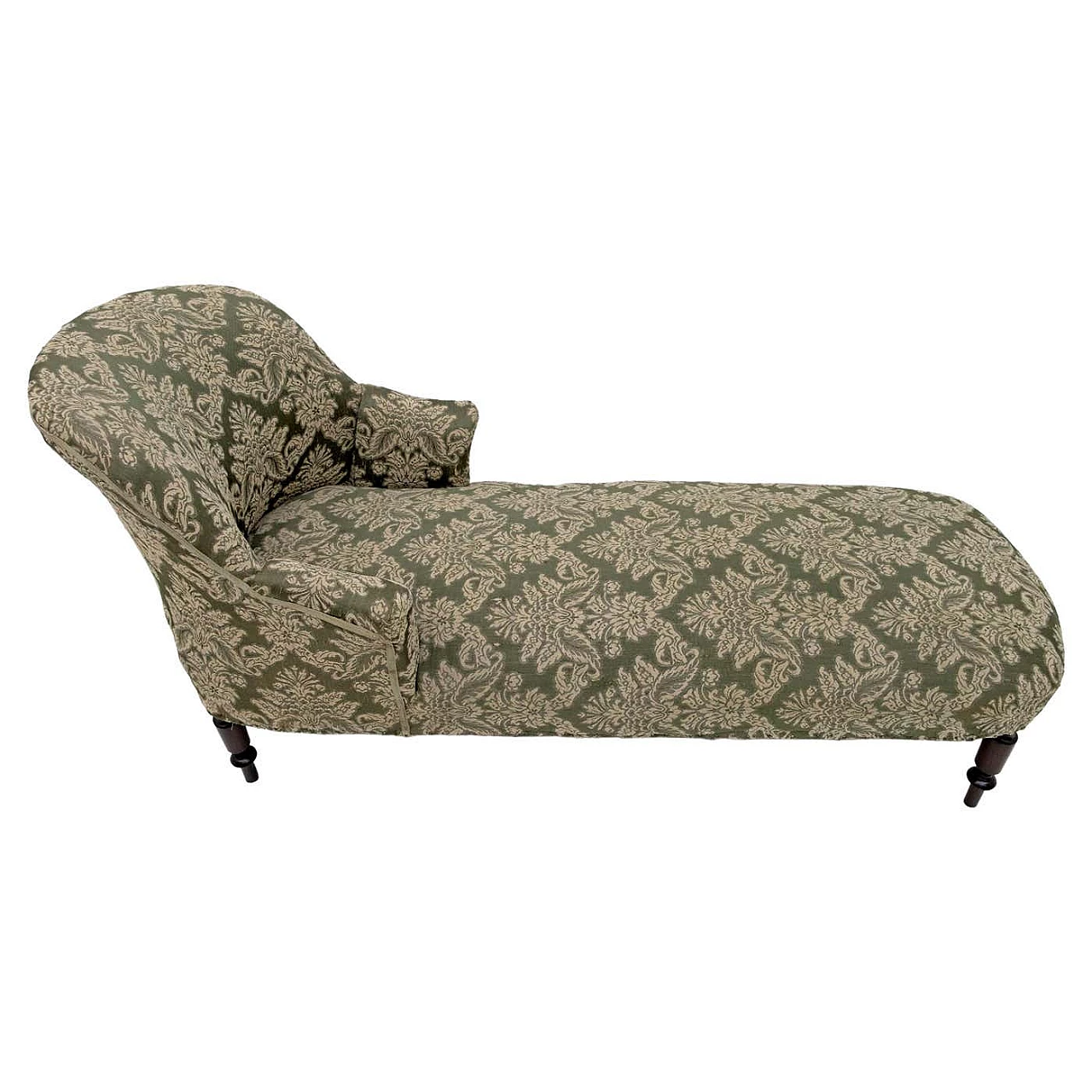 Chaise longue Napoleone III in legno e tessuto, '800 8