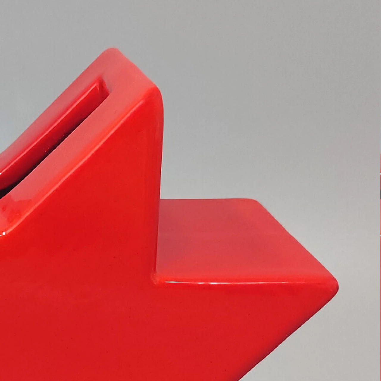 Hsing vase in red glazed ceramic by Ettore Sottsass for Alessio Sarri, 1980s 7