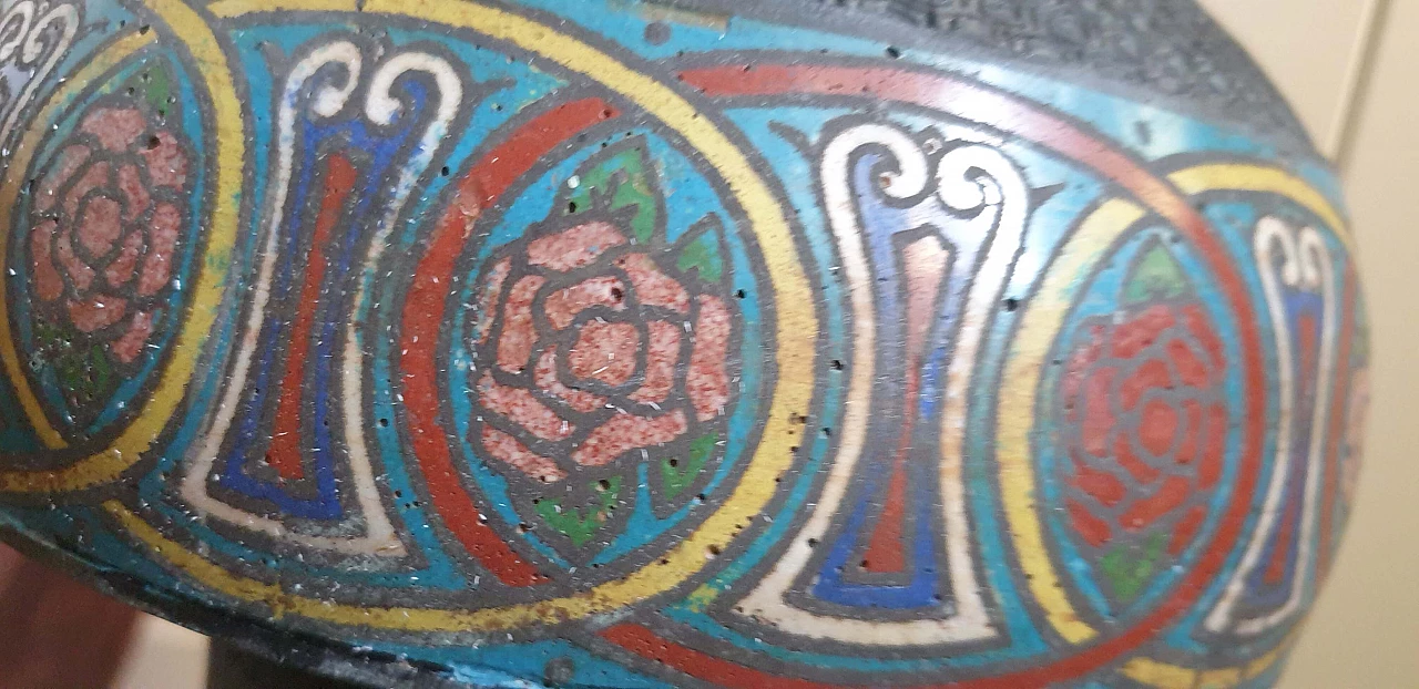 Inlaid and enamelled brass candlestick, 19th century 18