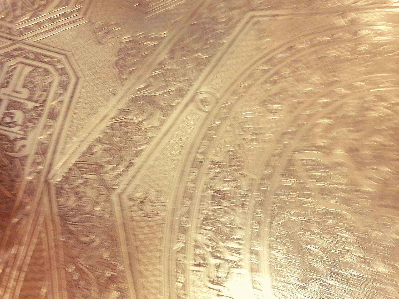 Indo-Persian gilded brass round tray, 19th century 6